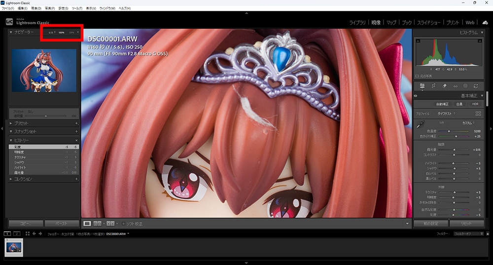 Lightroomでホコリや汚れを消す手順