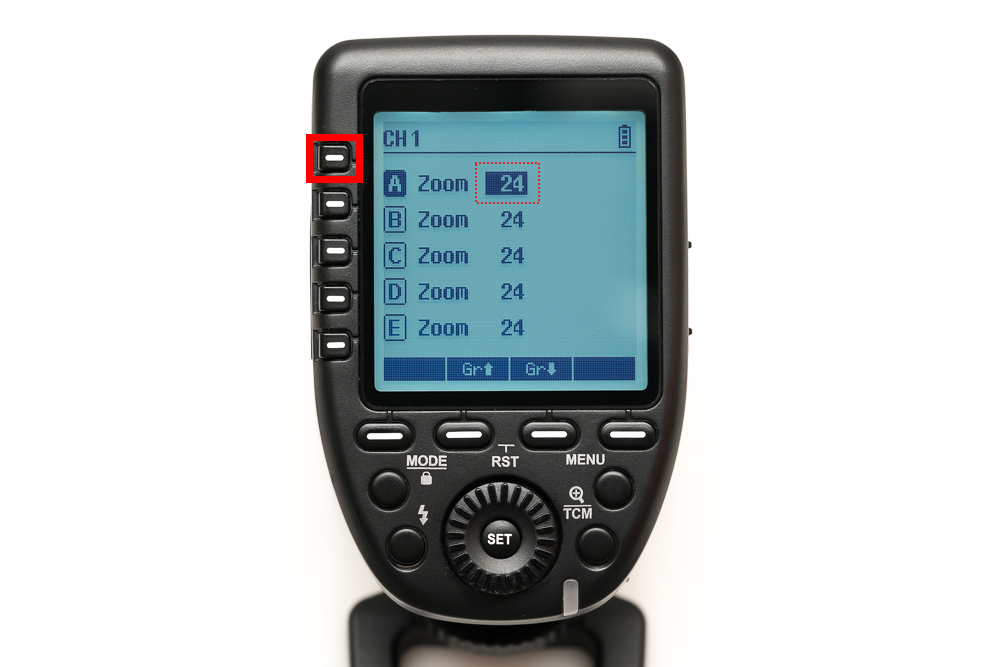 Xproの「照射範囲（ZOOM）」の設定